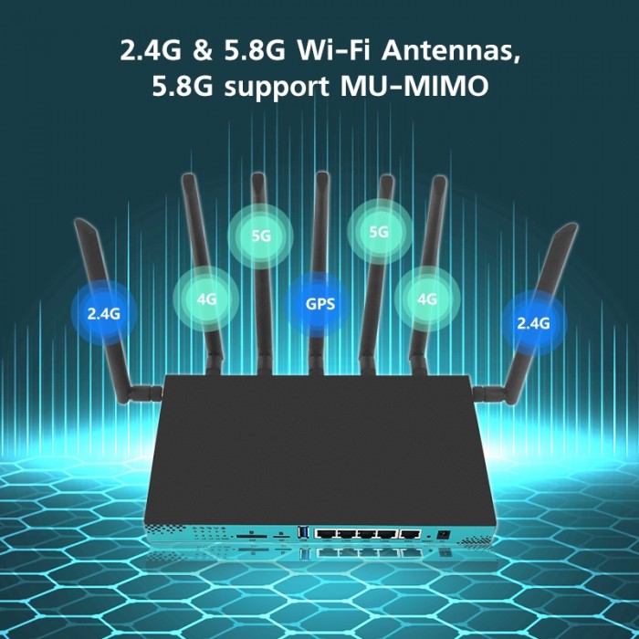 mtk 7621 ZBT WG1608-5G truly 5G 4G LTE metal body dual band wifi router, 2.4GHZ + 5GHz, USB 3.0 port, Rooter and OpenWRT firmware supported - Image 2