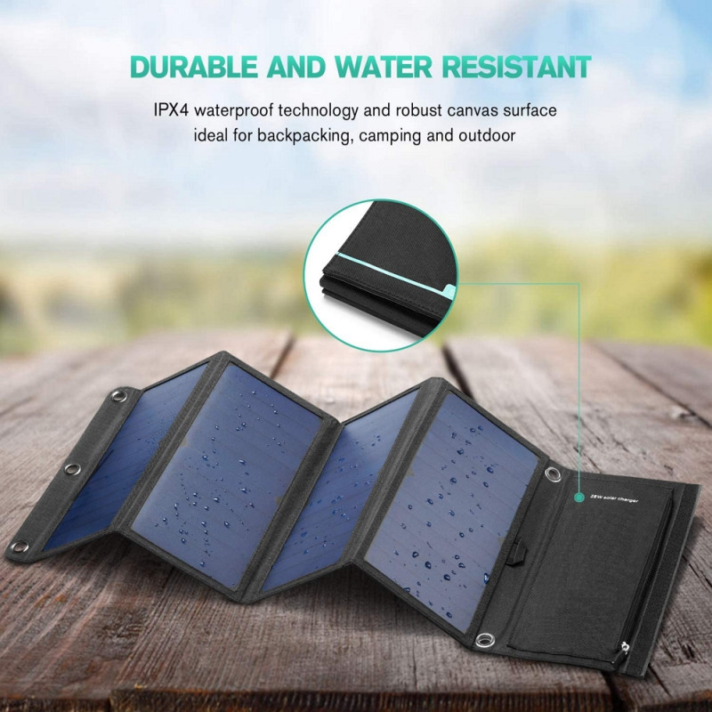 Foldable charging treasure Solar Panel WDS-X28 28W / 4 panels 2 x USB 5V/2,4A QCH 3.0 – Bild 7